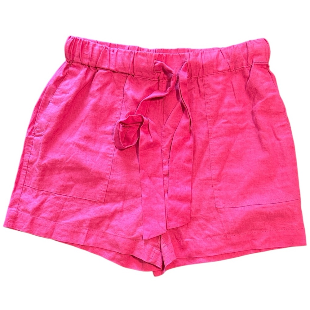 ☀️ Sanctuary Hot Pink Linen Blend Belted Shorts